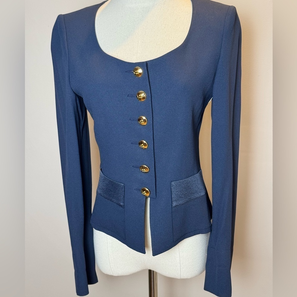 Sonia Rykiel Vintage Women’s Gold Button Blazer - size 36 - Picture 3 of 9